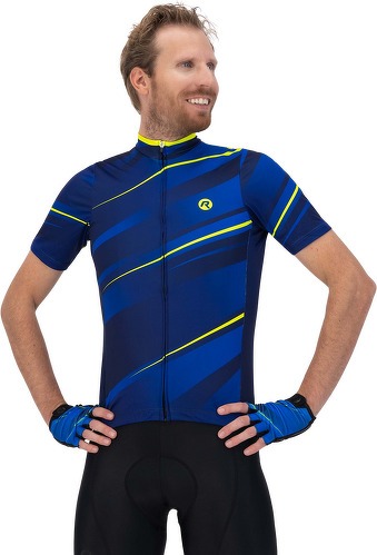 Rogelli-Maillot Manches Courtes Velo Buzz - Homme - Bleu/Fluor-2