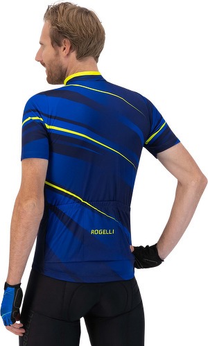 Rogelli-Maillot Manches Courtes Velo Buzz - Homme - Bleu/Fluor-3