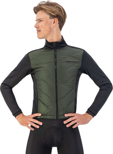 Rogelli-Veste Velo Manches Longues Hiver Wadded II - Homme - Vert militaire/Noir-2