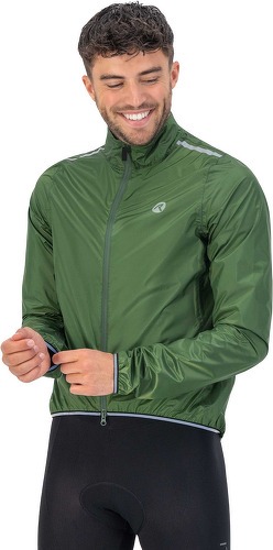 Rogelli-Veste Velo Manches Longues Pluie Vent Essential - Homme - Vert militaire-2