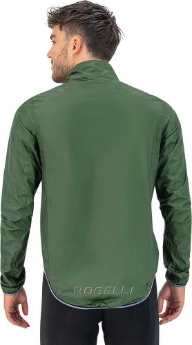 Rogelli-Veste Velo Manches Longues Pluie Vent Essential - Homme - Vert militaire-3