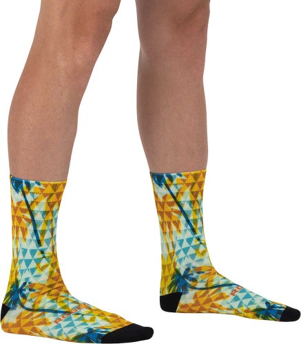 Rogelli-Chaussettes Velo Hawaii - Homme - Menthe/Orange-1