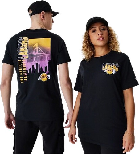 NEW ERA-T-Shirt NBA Los Angeles Lakers New Era Skyline Graphic Oversize Noir-image-1