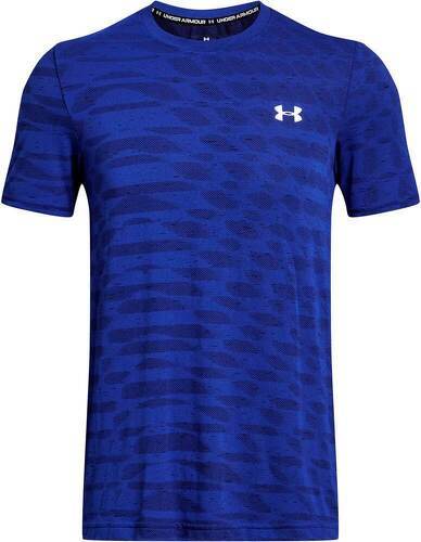 UNDER ARMOUR-Ua Seamless Ripple Manches Courtes Blu-3