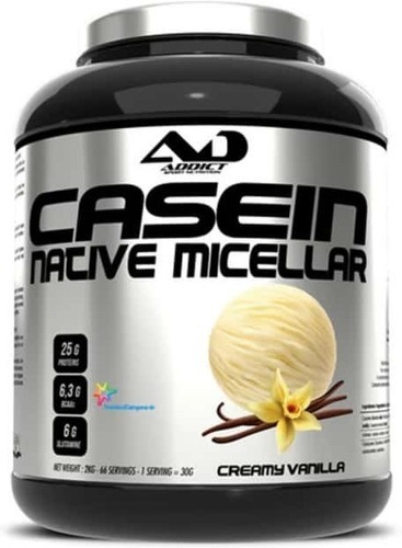 Addict Sport Nutrition-Casein Native Micellar (2Kg) Vanille Caséines Addict Sport Nutrition-0
