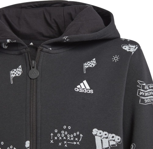 adidas Sportswear-Veste à capuche entièrement zippée imprimé intégral Brand Love Enfants-3