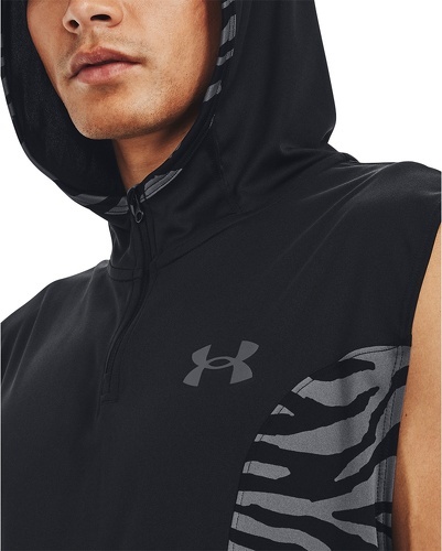 UNDER ARMOUR-T-shirt à capuche Under armour Baseline Noir-4