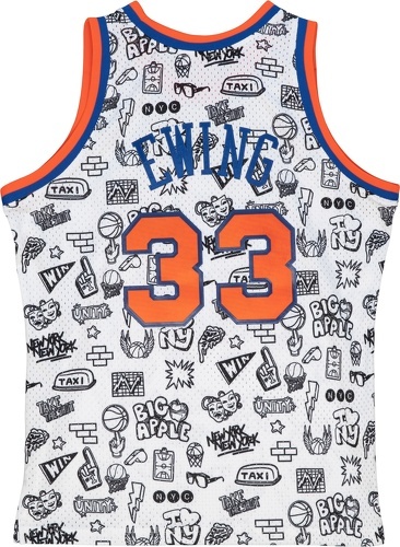 Mitchell & Ness-Maillot New York Knicks NBA Doodle Swingman 1991 Patrick Ewing-1