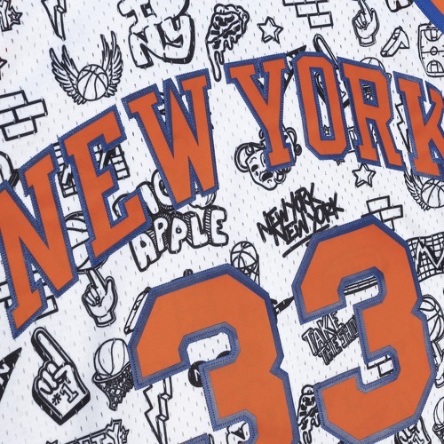 Mitchell & Ness-Maillot New York Knicks NBA Doodle Swingman 1991 Patrick Ewing-2