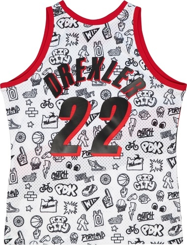 Mitchell & Ness-Maillot Portland Trailblazers NBA Doodle Swingman 1991 Clyde Drexler-1