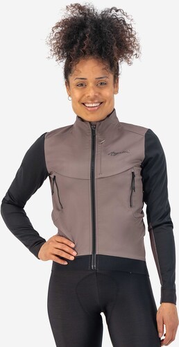 Rogelli-Veste Velo Manches Longues Hiver Cadence - Femme - Taupe/Noir-2