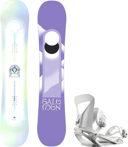 SALOMON-Pack Snowboard Salomon Lotus+ Fixations Spell White Femme-0