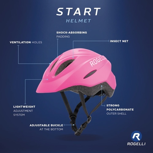 Rogelli-Casque Velo Start - Enfant - Rose/Noir-2