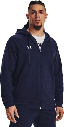 UNDER ARMOUR-Veste à capuche UA Rival Fleece Bleu marine nuit Homme-2