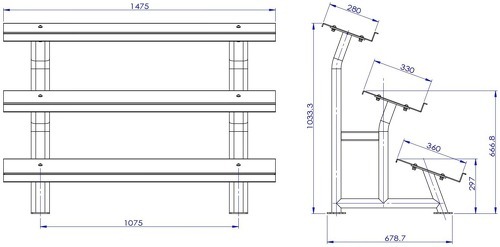 Titanium Strength-Rack de 3 Hauteurs pour Haltères Hexagonaux-1