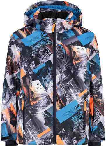 Cmp-CMP Kid Jacket Snaps Hood - Danubio/Flamingo Fluo-image-1