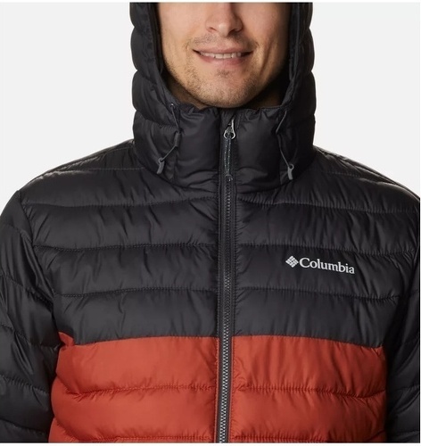 Columbia-COLUMBIA Doudoune à capuche Powder Lite™ Homme - Warp Red, Shark-3