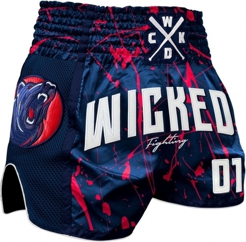 Wicked One Short muay Thaï WickedOne BAD BEAR NAVY/ROUGE - Colizey