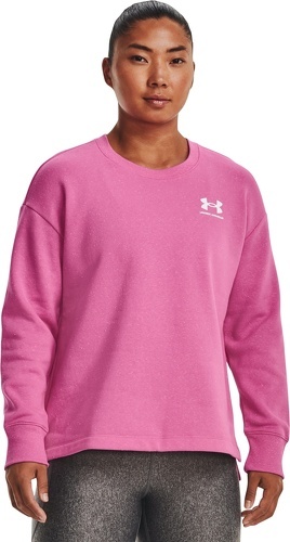 UNDER ARMOUR-Sweatshirt col rond oversize molleton femme Under Armour Rival-2