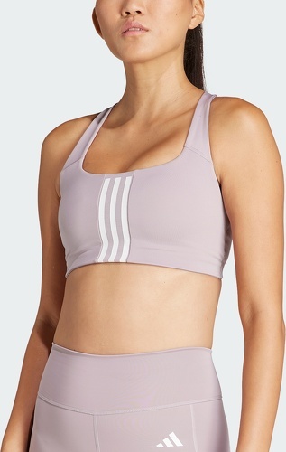 adidas Performance-Brassière de training Powerimpact 3 bandes Maintien moyen-4