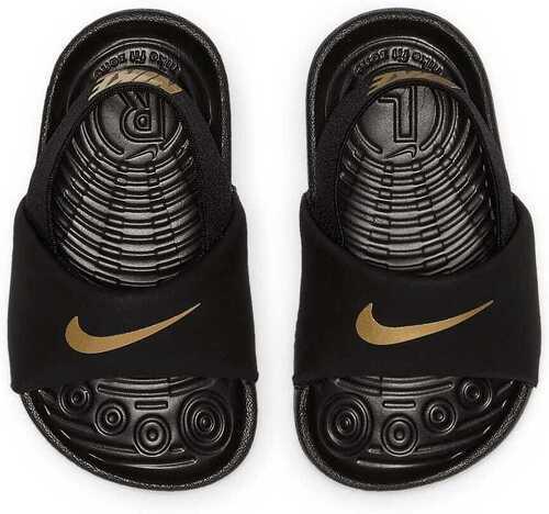 NIKE-Sandales de bain pour jeunes enfants Nike Kawa Slide noir/or-2