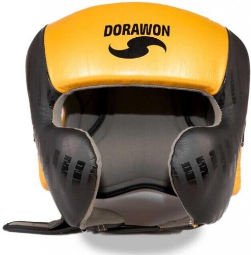 DORAWON-DORAWON, Casque de boxe professionnel cuir PHOENIX, noir et or-image-1