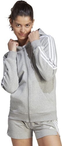 adidas Sportswear-Veste à capuche molleton entièrement zippée 3 bandes Essentials-1