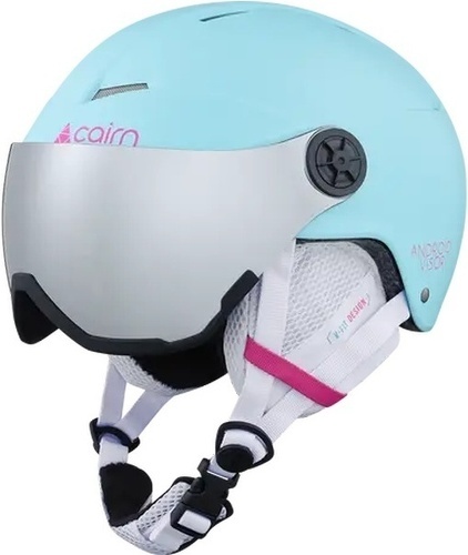 CAIRN-CAIRN Casque de ski Junior ANDROID VISOR- Turquoise / Neon Pink-image-1