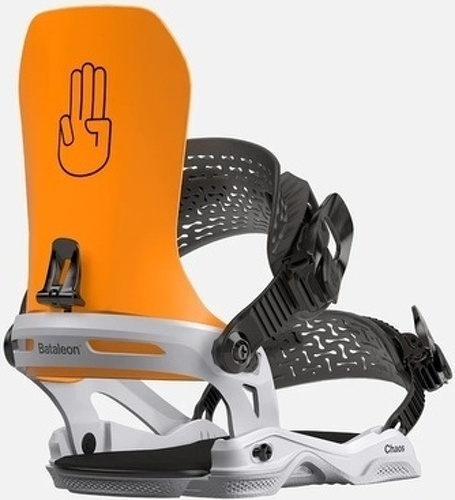 BATALEON-BATALEON Fixations de snowboard CHAOS - Neon Orange / Glacier Gray-1