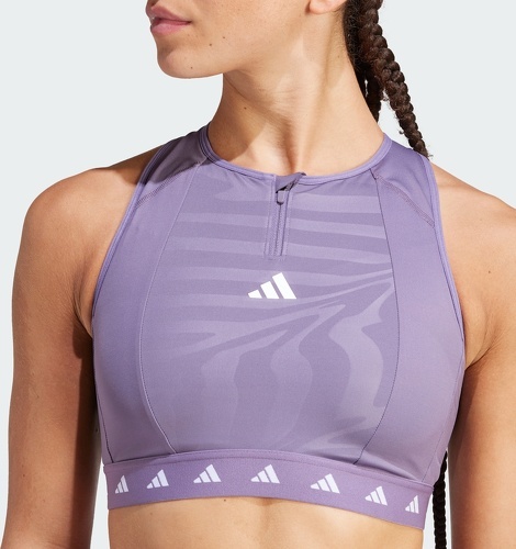 adidas Performance-Brassière de training zippée col montant Techfit PowerImpact Maintien moyen-2