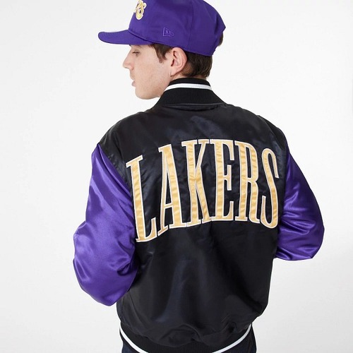 NEW ERA-Bomber NBA Los Angeles Lakers New Era Satin Noir-3