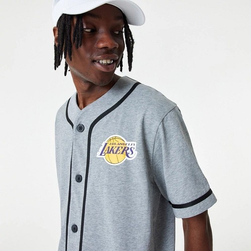 NEW ERA-Maillot de Baseball NBA Los Angeles Lakers New era Jersey Gris-4