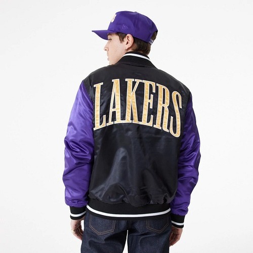 NEW ERA-Bomber NBA Los Angeles Lakers New Era Satin Noir-2