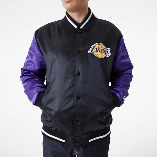 NEW ERA-Bomber NBA Los Angeles Lakers New Era Satin Noir-1