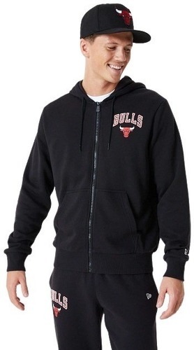 NEW ERA-Sweat à Capuche zippé NBA Chicago Bulls New Era Essentials Black-0