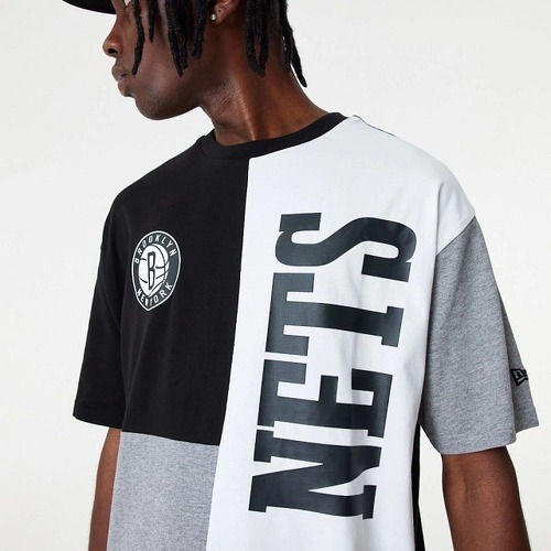 NEW ERA-T-Shirt NBA Brooklyn Nets New Era Cut and Sew Oversize Blanc-2