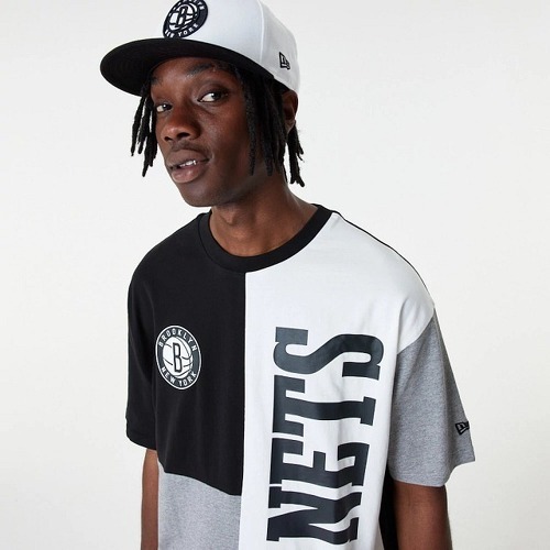 NEW ERA-T-Shirt NBA Brooklyn Nets New Era Cut and Sew Oversize Blanc-3