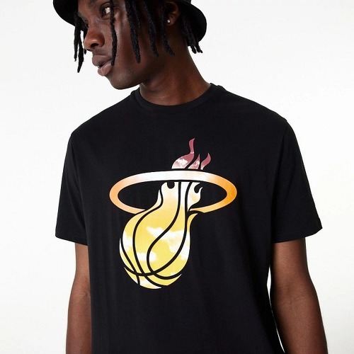 NEW ERA-T-shirt NBA Miami Heat New Era Sky Print Noir pour Homme-2