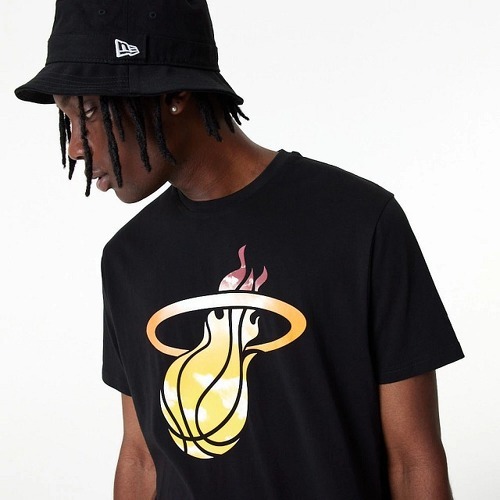 NEW ERA-T-shirt NBA Miami Heat New Era Sky Print Noir pour Homme-4