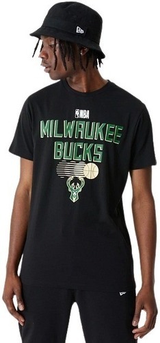 NEW ERA-T-shirt NBA Milwaukee Bucks New Era team Graphic Noir pour Homme-image-1