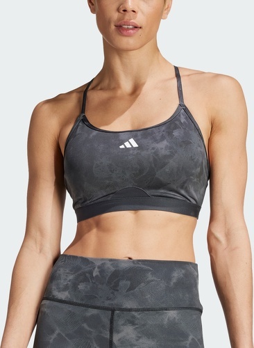 adidas Performance-Brassière de training imprimé floral tie-dye Aeroreact Essentials Maintien léger-4