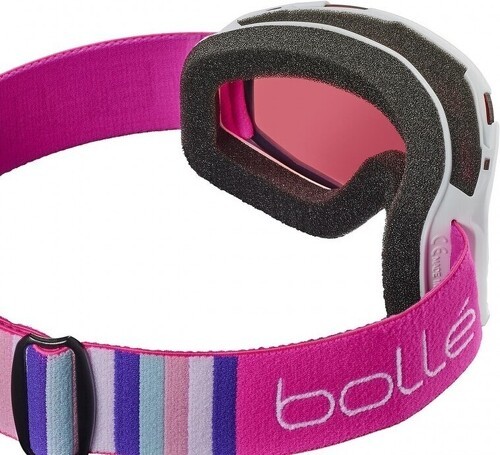 BOLLE-BOLLE Masque de ski ROCKET - couleur WHITE PINK MAT / ecran VERMILLON CAT 2-1