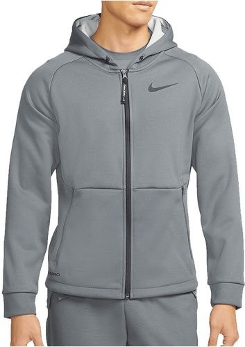 NIKE-Veste à capuche Nike Pro Therma-Fit gris foncé-0