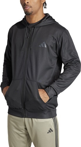 adidas Performance-Veste à capuche entièrement zippée Train Essentials Seasonal-3