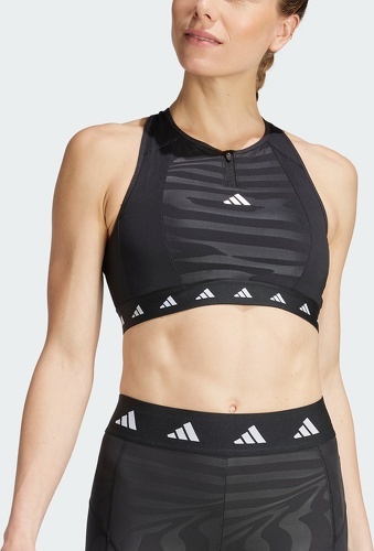 adidas Performance-Brassière de training zippée col montant Techfit PowerImpact Maintien moyen-4