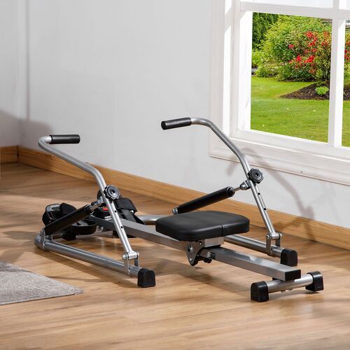 HOMCOM-Rameur D'Appartement Pliable 4 Niveaux De Résistance Écran Lcd Multifonction Acier Abs - Rameur-1