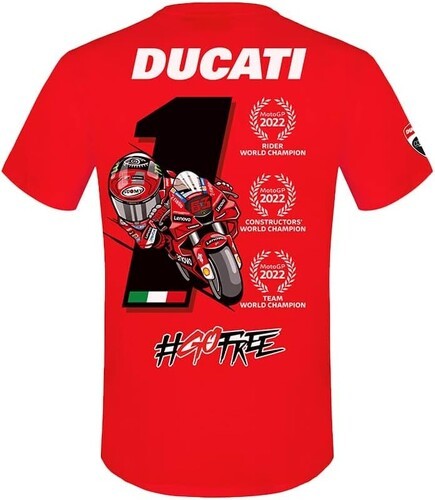 DUCATI CORSE-T-Shirt Ducati Corse Pecco Bagnaia 63 Champion Du Monde Officiel Moto Gp-image-1