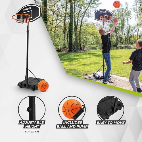 VirtuFit-Poteau de Basket Ajustable  - 170 à 215 cm - Avec Ballon et Pompe-4