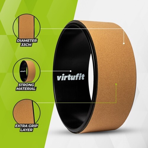 VirtuFit-Roue De Yoga Premium En Liège Écologique 33 Cm-3