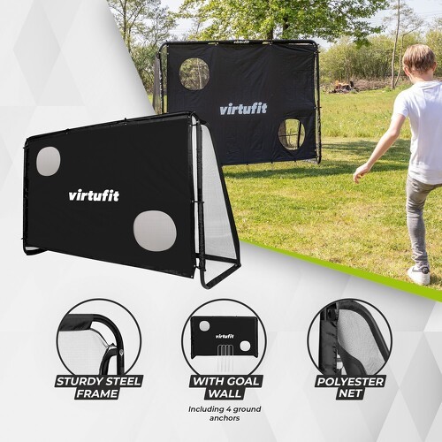 VirtuFit-Soccer Goal Pro avec mur de but - But de football - 170 x 110 cm-4